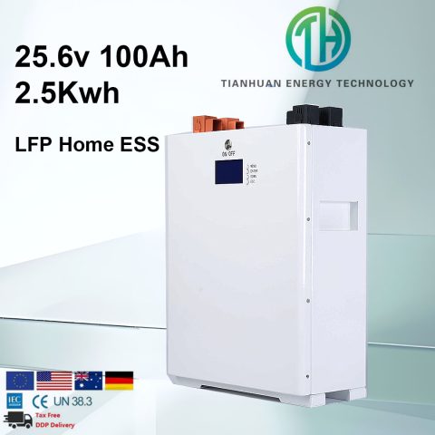 25.6Sistema di accumulo energetico domestico da parete V 100Ah
