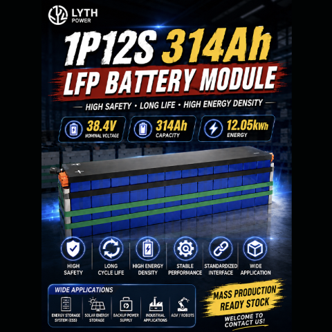 38.4V 314Ah LiFePO4-Batteriemodul mit integriertem CCS für eine effiziente Pack-Integration