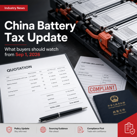 Update zur Batteriesteuer in China 2026: Was Batteriekäufer beachten sollten